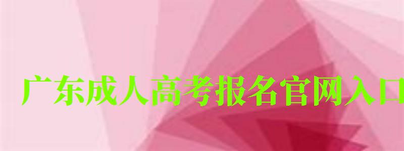 廣東成人高考報名官網入口 廣東成人高考報名官網入口