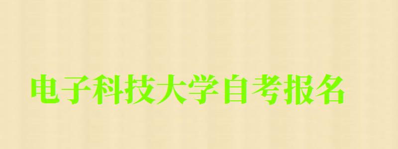電子科技大學(xué)自考報(bào)名 電子科技大學(xué)自考報(bào)名