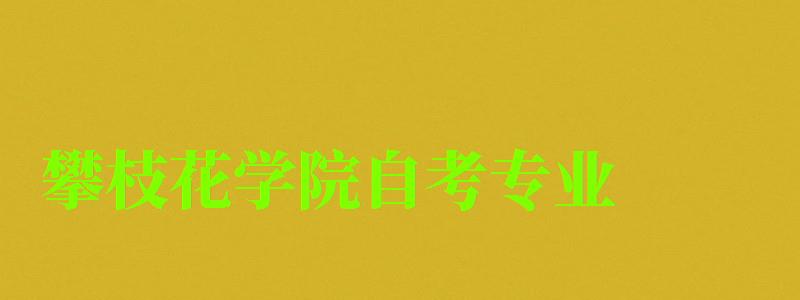 攀枝花學院自考專業 攀枝花學院自考專業