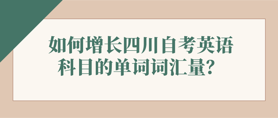 如何增長四川自考英語科目的單詞詞匯量？