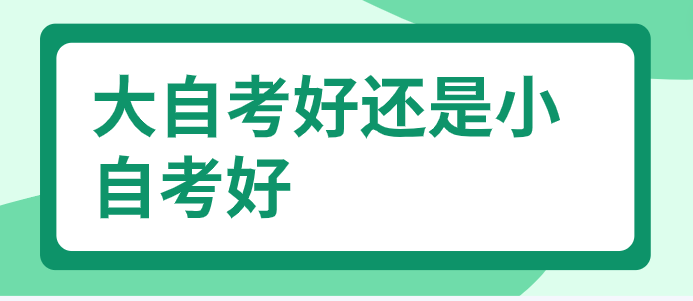 大自考好還是小自考好